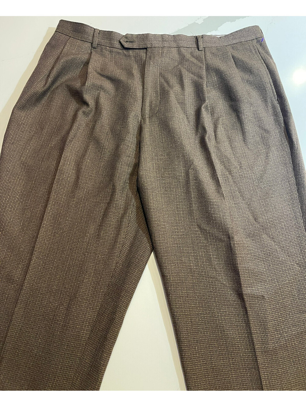 DESIGNER NAUTICA BROWN BELT LOOPS 100% WOOL DRESS PANTS MEN'S SIZE 40Wx32L 40x32
